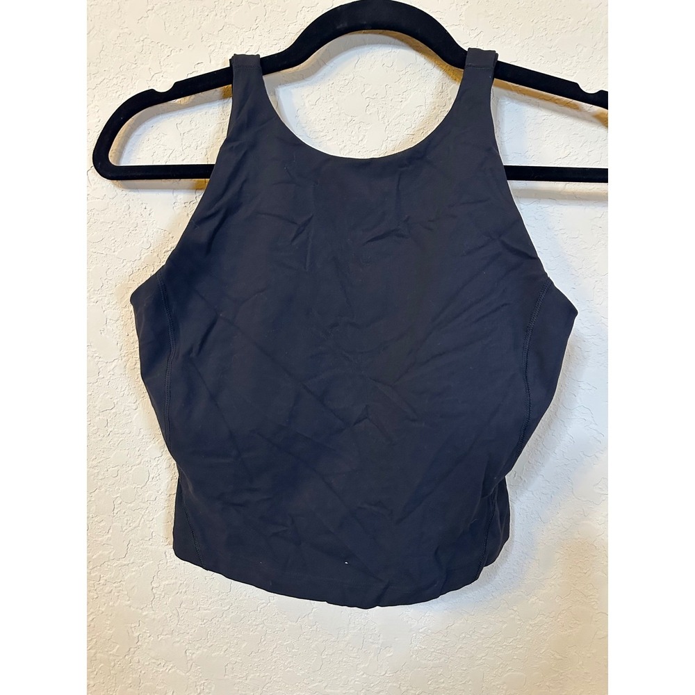 Lululemon black cropped sports bra size 6‎